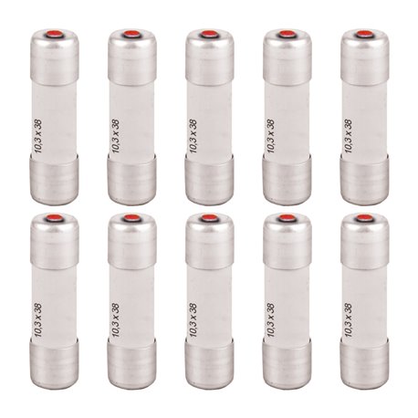 Lot de 10 Fusibles industriels Type gG 10,3x38 mm avec voyant 25A