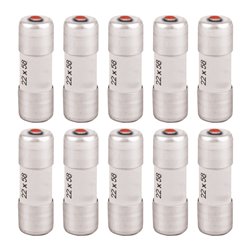 Lot de 10 Fusibles industriels Type gG 22x58 mm avec voyant 50A
