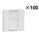 Lot de 100 prises de communication RJ45 cat. 6 FTP Unica NU341918P Blanc mécanisme seul