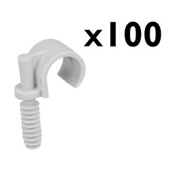 Lot de 100 Clips parapluie avec chevilles Fixation simple Ø20 mm