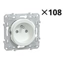 Lot de 108 prises 2P+T à puits 16A Ovalis S320059P Blanc 