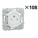 Lot de 108 prises 2P+T affleurantes 16A Ovalis S320052P Blanc 