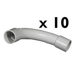 Lot de 10 Courbes Grand rayon Ø20 mm