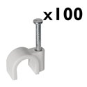 Lot de 100 attaches pontets Mono-diamètre gris Ø12 mm