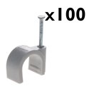 Lot de 100 attaches pontets Mono-diamètre gris Ø18 mm