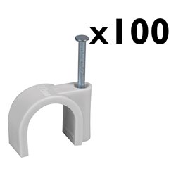 Lot de 100 attaches pontets Mono-diamètre gris Ø22 mm