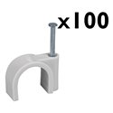 Lot de 100 attaches pontets Mono-diamètre gris Ø25 mm