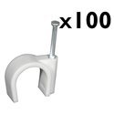 Lot de 100 attaches pontets Mono-diamètre blanc Ø4 mm