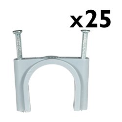 Lot de 25 attaches pontets Deux pointes gris Ø32 mm