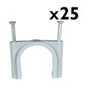 Lot de 25 attaches pontets Deux pointes gris Ø32 mm