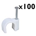 Lot de 100 attaches pontets Mono-diamètre blanc Ø10 mm
