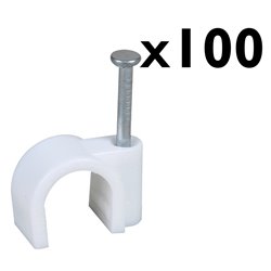Lot de 100 attaches pontets Mono-diamètre blanc Ø12 mm