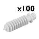 Lot de 100 chevilles de fixation filetées Ø6 mm Grise