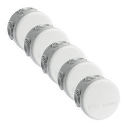 Lot de 5 boîtes de dérivation étanches Couvercle enclipsable Ø60x40 mm 4 entrées