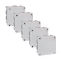 Lot de 5 boîtes de dérivation étanches Couvercle avec vis 1/4 de tour 105x105x55 mm 7 entrées
