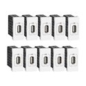Lot de 10 chargeurs USB Type-A 1,5A 5V 7,5W Mosaic 1 module 230V blanc 077591