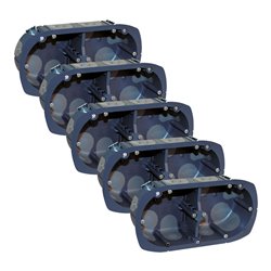 Lot de 5 boîtes d'appareillage multi-matériaux Étanches à l'air 2 postes prof 40 mm