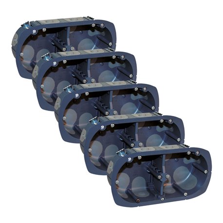 Lot de 5 boîtes d'appareillage multi-matériaux Étanches à l'air 2 postes prof 40 mm