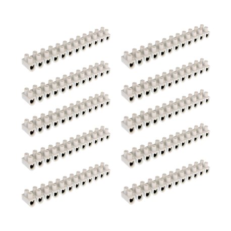 Lot de 10 Barrettes de connexion En acier zingué blanc 10 mm²