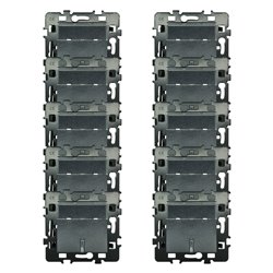 Lot de 10 Commandes Poussoir porte-étiquette à fermeture avec voyant rouge Anthracite