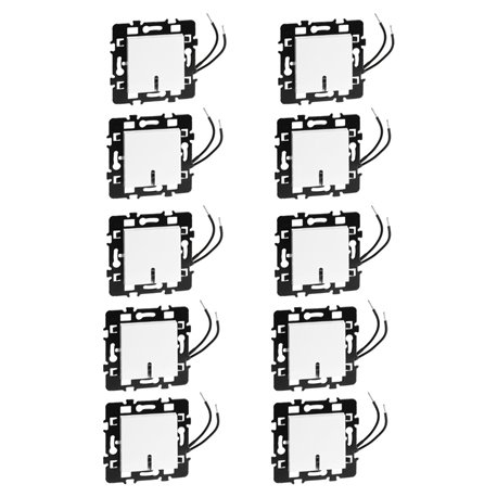 Lot de 10 Commandes Va et vient avec voyant rouge Blanc Lot de 10 Commandes Va et vient avec voyant rouge Blanc