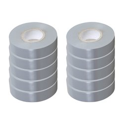 Lot de 10 Rubans isolants Gris L20 m l19 mm
