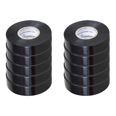 Lot de 10 Rubans isolants Noirs L20 m l19 mm