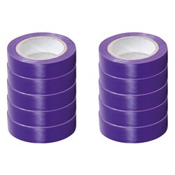 Lot de 10 Rubans isolants Violets L10 m l15 mm