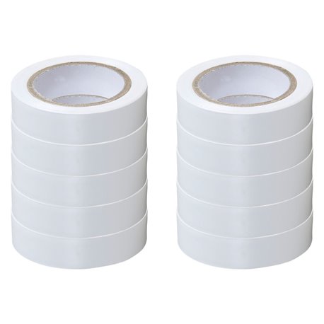 Lot de 10 Rubans isolants Blancs L10 m l15 mm