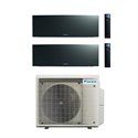 Climatiseur bi split Emura 3 3MXM68A9, Tailles 25 + 35 Noir R32