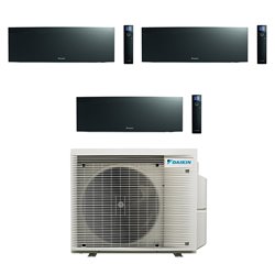 Climatiseur tri split Emura 3 4MXM80A9, Tailles 35 + 35 + 50 Noir R32