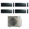 Climatiseur quadri split Emura 3 5MXM90A9, Tailles 25 + 35 + 35 + 50 Noir R32