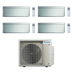 Climatiseur quadri split Stylish 4MXM80A9, Tailles 15 + 20 + 20 + 25 Argent R32
