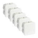 Lot de 5 boîtes de dérivation étanches Couvercle enclipsable 60x60x40 mm 7 entrées