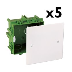 Lot de 5 Boîte de dérivation encastrées Pour murs maçonnés 75x75x40 mm