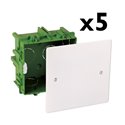 Lot de 5 Boîte de dérivation encastrées Pour murs maçonnés 75x75x40 mm