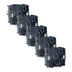 Lot de 5 boites d'appareillage maçonnerie 1 poste 75x75 mm Prof 50 mm