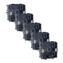 Lot de 5 boites d'appareillage maçonnerie 1 poste 75x75 mm Prof 50 mm
