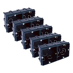 Lot de 5 boites d'appareillage maçonnerie 2 postes Prof 50 mm horizontal/vertical