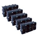 Lot de 5 boites d'appareillage maçonnerie 2 postes Prof 50 mm horizontal/vertical