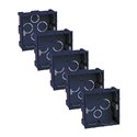Lot de 5 boites d'appareillage maçonnerie 1 poste 90x90 mm Prof 40 mm
