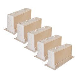 Lot de 5 boites de descente Affleurant à opercule 2xØ20 mm + 2xØ25 mm sans couvercle