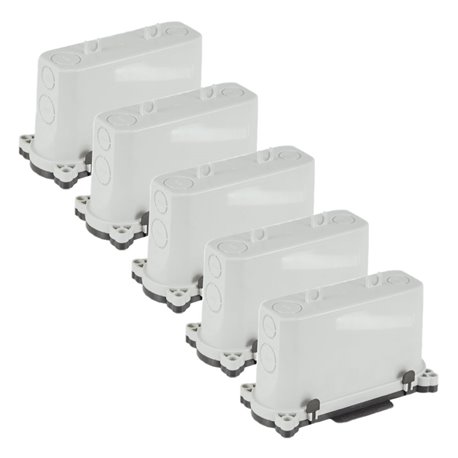 Lot de 5 boites de descente Non affleurant à opercule 2xØ20 mm + 2xØ25 mm avec couvercle