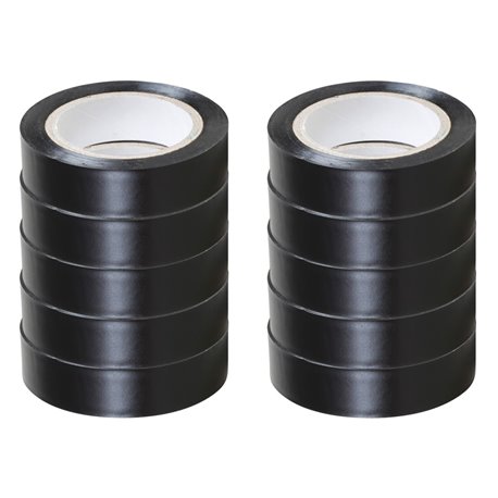 Lot de 10 Rubans isolants Noirs L10 m l15 mm