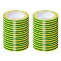 Lot de 10 Rubans isolants Verts/jaunes L10 m l15 mm