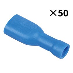 Lot de 50 Cosses femelles isolées 6,35x0,8 mm 1,5 à 2,5 mm²