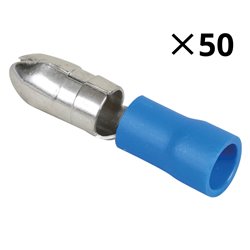 Lot de 50 Cosses rondes mâles Ø2,7 mm 1,5 à 2,5 mm²