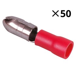 Lot de 50 Cosses rondes mâles Ø2,7 mm 0,5 à 1,5 mm²
