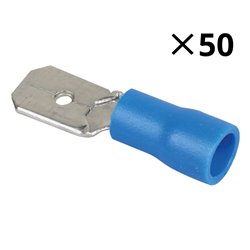 Lot de 50 Cosses mâles plates Ø4,3 mm 1,5 à 2,5 mm²