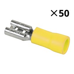 Lot de 50 Cosses femelles 6,35x0,8 mm 4,0 à 6,0 mm²